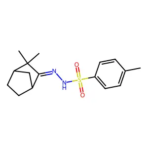 N-[(3,3-dimethyl-2-bicyclo[2.2.1]heptanylidene)amino]-4-methylbenzenesulfonamide structure