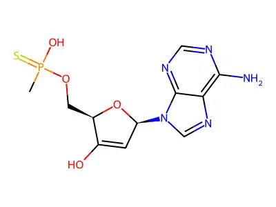 Adenosine 3',5'-cyclic methylphosphonothioate structure