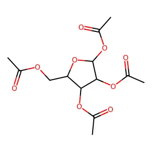 1,2,3,5-Tetraacetyl-beta-D-ribofuranose structure