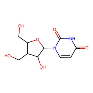 2,4(1H,3H)-Pyrimidinedione, 1-(3-deoxy-3-(hydroxymethyl)-beta-D-lyxofuranosyl)- structure