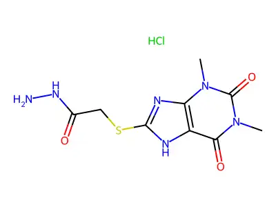1,3-Dimethylxanthinyl-8-thioacetohydrazide hydrochloride structure