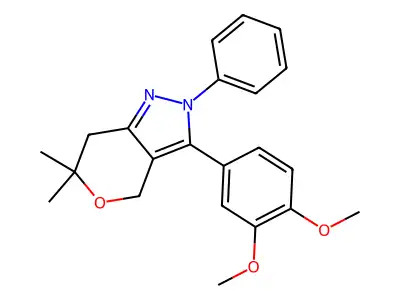 3-(3,4-Dimethoxyphenyl)-6,6-dimethyl-2-phenyl-2,4,6,7-tetrahydro-pyrano(4,3-c)pyrazole structure