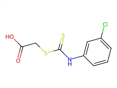 Carbanilic acid, m-chlorodithio-, ester with mercaptoacetic acid structure