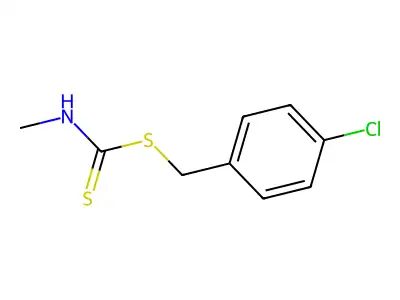 (4-chlorophenyl)methyl N-methylcarbamodithioate structure