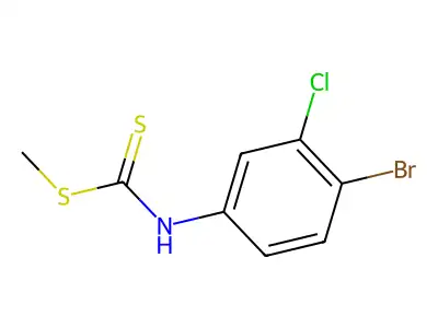 Carbanilic acid, 4-bromo-3-chlorodithio-, methyl ester structure