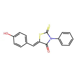 5-[(4-Hydroxyphenyl)methylidene]-3-phenyl-2-sulfanylidene-1,3-thiazolidin-4-one structure