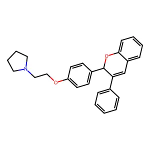 2-(4-(2-pyrrolidinoethoxy)phenyl)-3-phenyl-2H-1-benzopyran structure