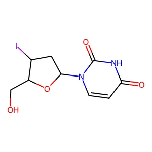 Uridine, 2',3'-dideoxy-3'-iodo- structure