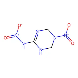 N-(5-Nitro-1,4,5,6-tetrahydro-1,3,5-triazin-2-yl)nitramide structure