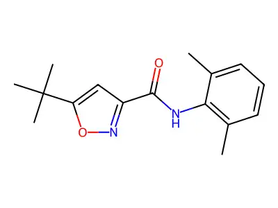 3-Isoxazolecarboxamide, 5-(1,1-dimethylethyl)-N-(2,6-dimethylphenyl)- structure