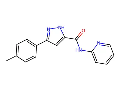 1H-Pyrazole-3-carboxamide, 5-(4-methoxyphenyl)-N-2-pyridinyl- structure