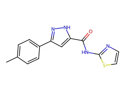 1H-Pyrazole-3-carboxamide, 5-(4-methylphenyl)-N-2-thiazolyl- structure