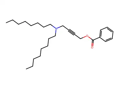 2-Butyn-1-ol, 4-(dioctylamino)-, benzoate (ester) structure
