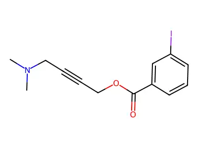 Benzoic acid, 3-iodo-, 4-(dimethylamino)-2-butynyl ester structure