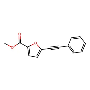 Methyl 5-(2-phenyleth-1-ynyl)-2-furoate structure