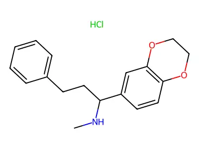 6-(1-(Methylamino)-3-phenylpropyl)-1,4-benzodioxane hydrochloride structure