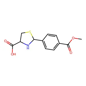 2-[4-(Methoxycarbonyl)phenyl]-1,3-thiazolidine-4-carboxylic acid structure