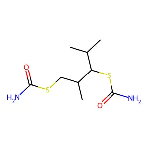 1,3-Propanedithiol, 2-methyl-2-propyl-, dithiocarbamate structure