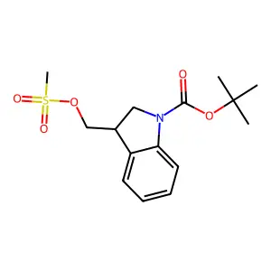 Tert-butyl 3-(methylsulfonyloxymethyl)-2,3-dihydroindole-1-carboxylate structure