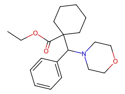 Ethyl 1-[morpholin-4-yl(phenyl)methyl]cyclohexane-1-carboxylate structure
