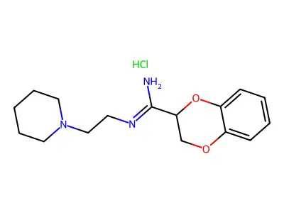 1,4-Benzodioxin-2-carboximidamide, 2,3-dihydro-N-(2-(1-piperidinyl)ethyl)-, hydrochloride, hydrate (1:1:2) structure