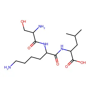 Seryl-lysyl-leucine structure