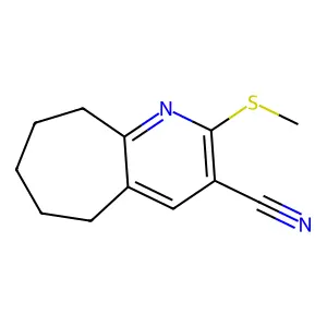 2-(methylsulfanyl)-6,7,8,9-tetrahydro-5H-cyclohepta[b]pyridine-3-carbonitrile structure