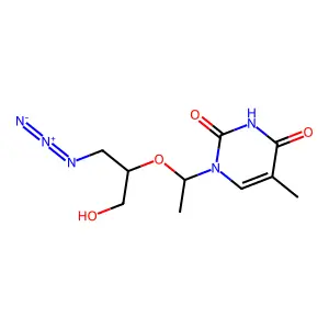 2',3'-Acyclic-3'-azido-thymidine structure