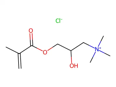 (2-Hydroxy-3-methacryloxypropyl)trimethylammonium chloride structure