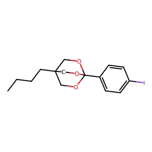 2,6,7-Trioxabicyclo(2.2.2)octane, 4-butyl-1-(4-iodophenyl)- structure