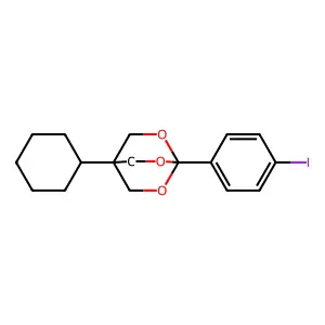 2,6,7-Trioxabicyclo(2.2.2)octane, 4-cyclohexyl-1-(4-iodophenyl)- structure