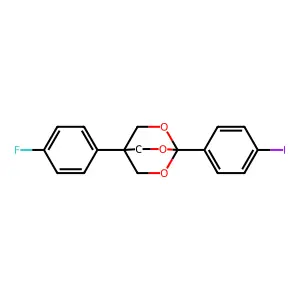 2,6,7-Trioxabicyclo(2.2.2)octane, 4-(fluorophenyl)-1-(4-iodophenyl)- structure