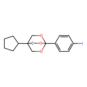 2,6,7-Trioxabicyclo(2.2.2)octane, 4-cyclopentyl-1-(4-iodophenyl)- structure