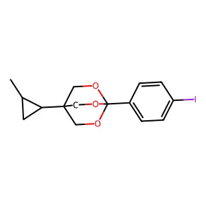 2,6,7-Trioxabicyclo(2.2.2)octane, 1-(4-iodophenyl)-4-(2-methylcyclopropyl)-, trans- structure