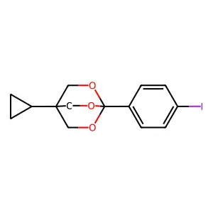 2,6,7-Trioxabicyclo(2.2.2)octane, 4-cyclopropyl-1-(4-iodophenyl)- structure