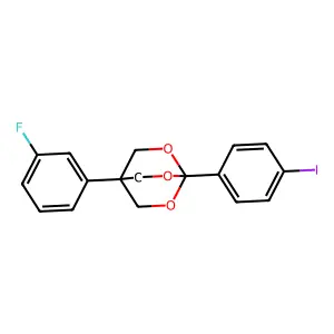 2,6,7-Trioxabicyclo(2.2.2)octane, 4-(3-fluorophenyl)-1-(4-iodophenyl)- structure