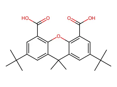 2,7-DI-Tert-butyl-9,9-dimethyl-4,5-xanthenedicarboxylic acid structure