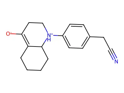 1-[4-(Cyanomethyl)phenyl]-1,2,3,5,6,7,8,8a-octahydroquinolinium-4-olate structure