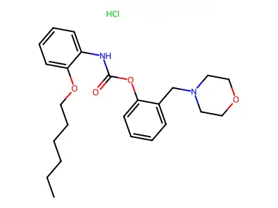 2-(4-Morpholinylmethyl)phenyl (2-(hexyloxy)phenyl)carbamate monohydrochloride structure