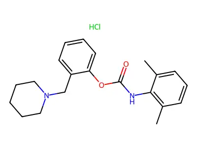 2-(1-Piperidinylmethyl)phenyl (2,6-dimethylphenyl)carbamate monohydrochloride structure