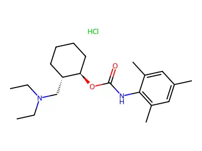 Carbamic acid, (2,4,6-trimethylphenyl)-, 2-((diethylamino)methyl)cyclohexyl ester, monohydrochloride, trans- structure