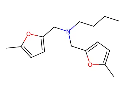 N-Butyl-5-methyl-N-[(5-methyl-2-furanyl)methyl]-2-furanmethanamine structure