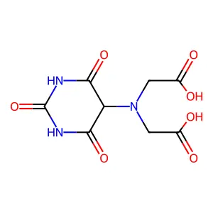 N-(carboxymethyl)-N-(hexahydro-2,4,6-trioxo-5-pyrimidinyl)glycine structure