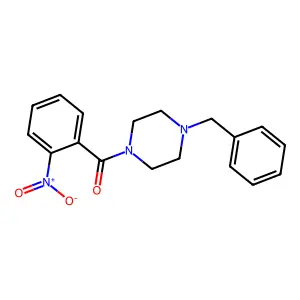 2-Nitrophenyl 4-benzylpiperazinyl ketone structure