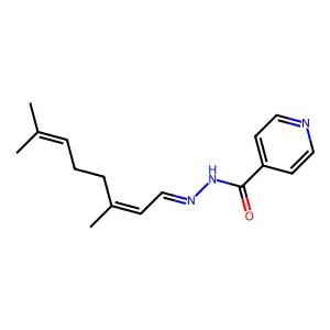 N'-(3,7-Dimethylocta-2,6-dien-1-ylidene)pyridine-4-carbohydrazide structure