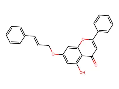 5-hydroxy-2-phenyl-7-{[(2E)-3-phenylprop-2-en-1-yl]oxy}-4H-chromen-4-one structure
