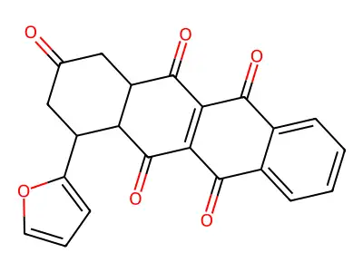 2,5,6,11,12(1H)-Naphthacenepentone, 3,4,4a,12a-tetrahydro-4-(2-furanyl)- structure