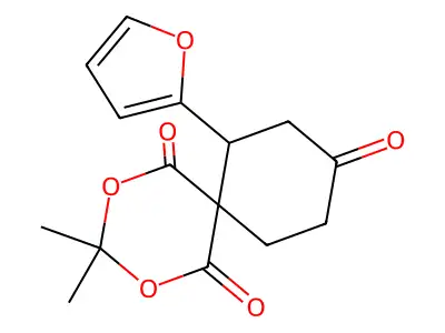 2,4-Dioxaspiro(5,5)undecane-1,5,9-trione, 3,3-dimethyl-7-(2-furanyl)- structure