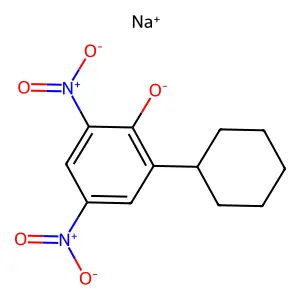 2-Cyclohexyl-4,6-dinitrophenol, sodium salt structure