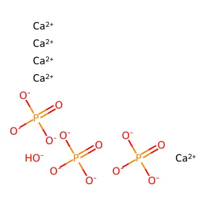 Hydroxylapatite (Ca5(OH)(PO4)3) structure